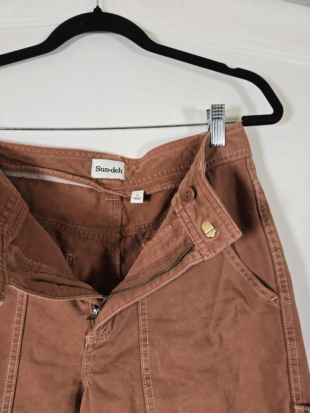 Sun•deh Brown High-Waist Carpenter Pants